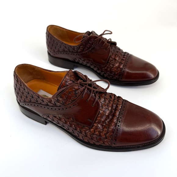 Vtg Mezlan Mens Oxford Shoes Woven Leather Dress Formal Ocana 27428 Size 11